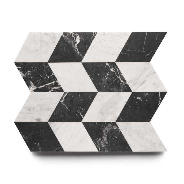 Diamante in Carrara + Nero Marquina - Featured products Marble Product list