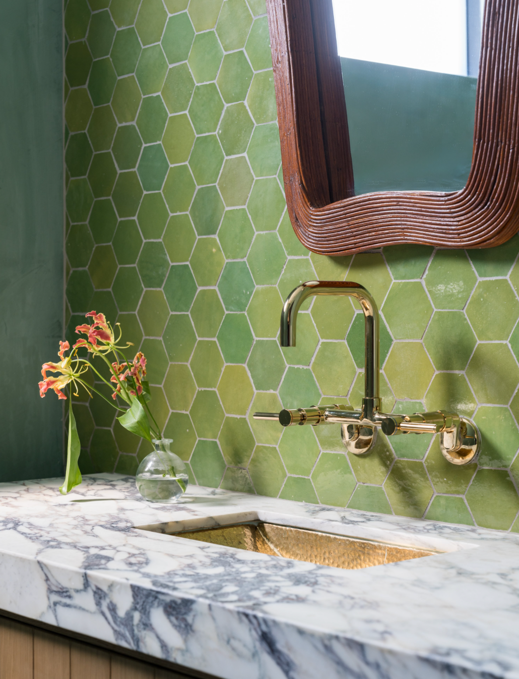 Prairie Green 3.5x4 Hex Zellige – Zia Tile Prairie Green 3.5x4 Hex Zellige – Zia Tile