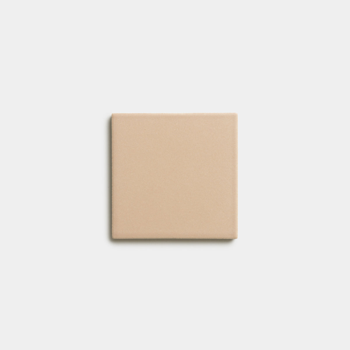 A single Afterglow 4x4 square beige tile from Zia Tile, centered on a plain white background.