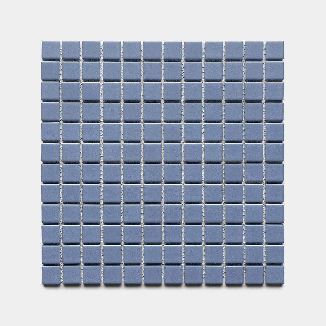 Aizome 1x1 by Zia Tile features a grid of small, square, blue tiles arranged in a square pattern on a white background.