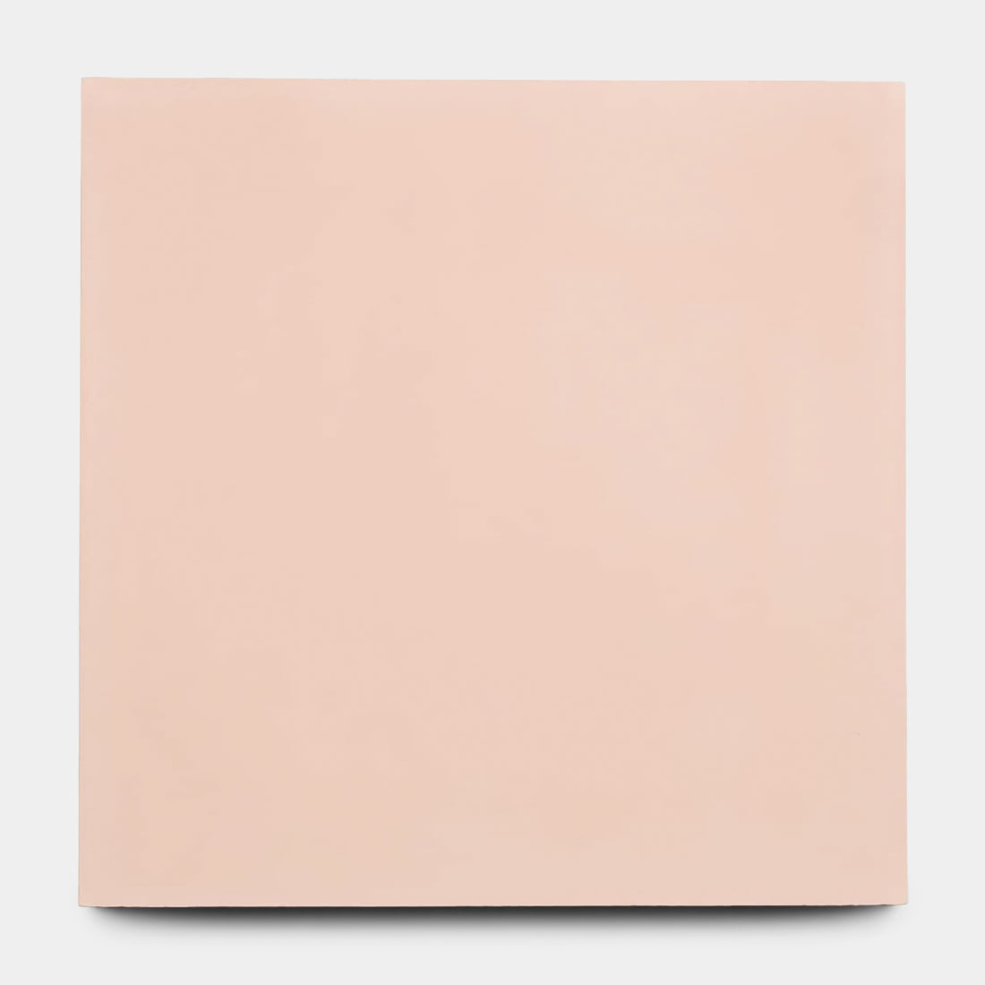 A large, rectangular canvas in a uniform pale peach, echoing Zia Tile’s Bisbee Pink 8x8 tile. The surface is very smooth and flat, with no visible patterns or designs. The background is plain white.