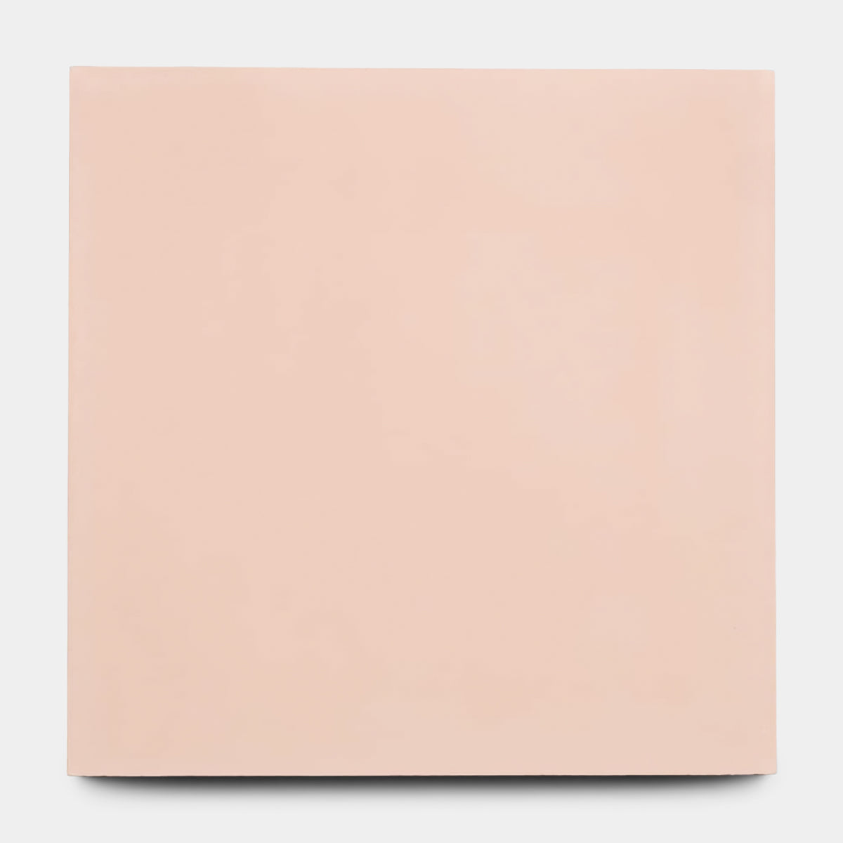 A large, rectangular canvas in a uniform pale peach, echoing Zia Tile’s Bisbee Pink 8x8 tile. The surface is very smooth and flat, with no visible patterns or designs. The background is plain white.