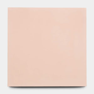 A large, rectangular canvas in a uniform pale peach, echoing Zia Tile’s Bisbee Pink 8x8 tile. The surface is very smooth and flat, with no visible patterns or designs. The background is plain white.