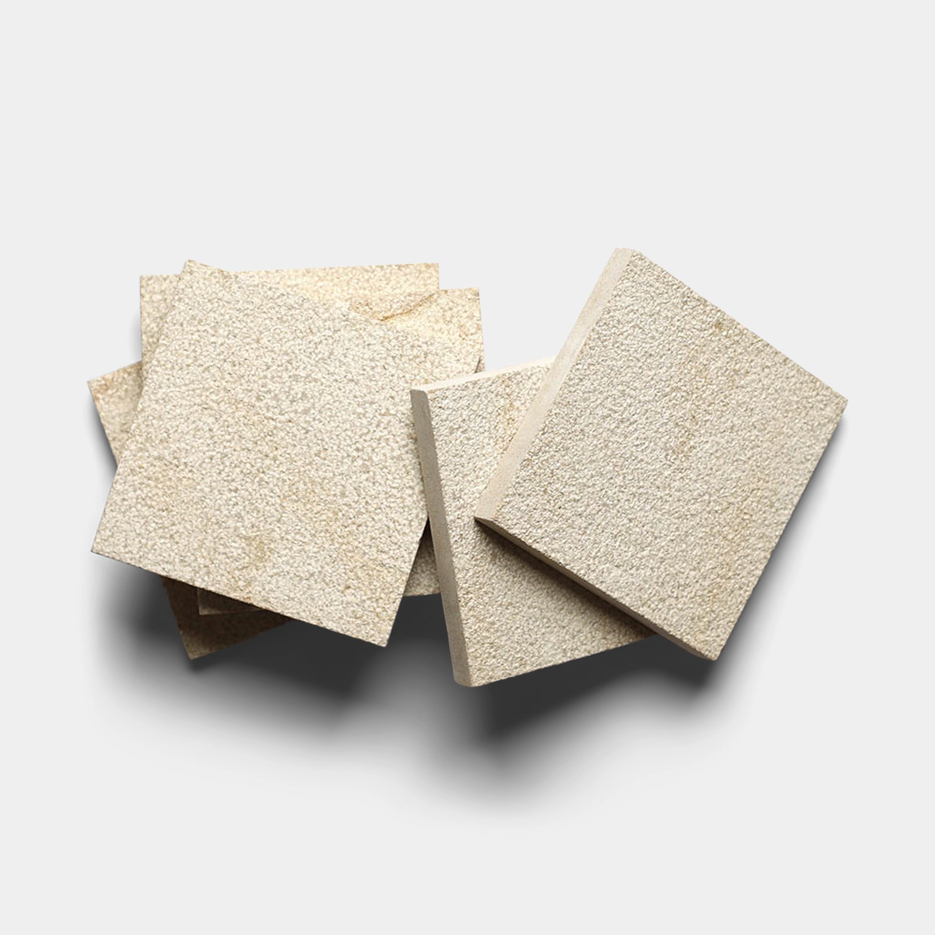 Buff 6x6 Bush Hammered Limestone