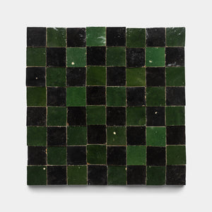 Carbon Black Racing Green Checkerboard Zellige