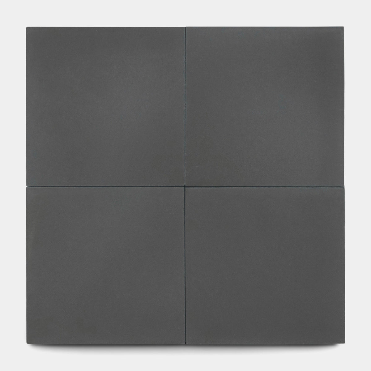 Four Charcoal 2x8 tiles by vendor-unknown are arranged in a square with fine seams, forming a simple, minimal geometric pattern on a light background.