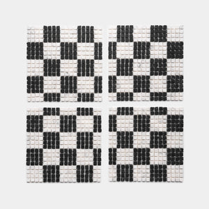 Check in Carrara + Nero Marquina