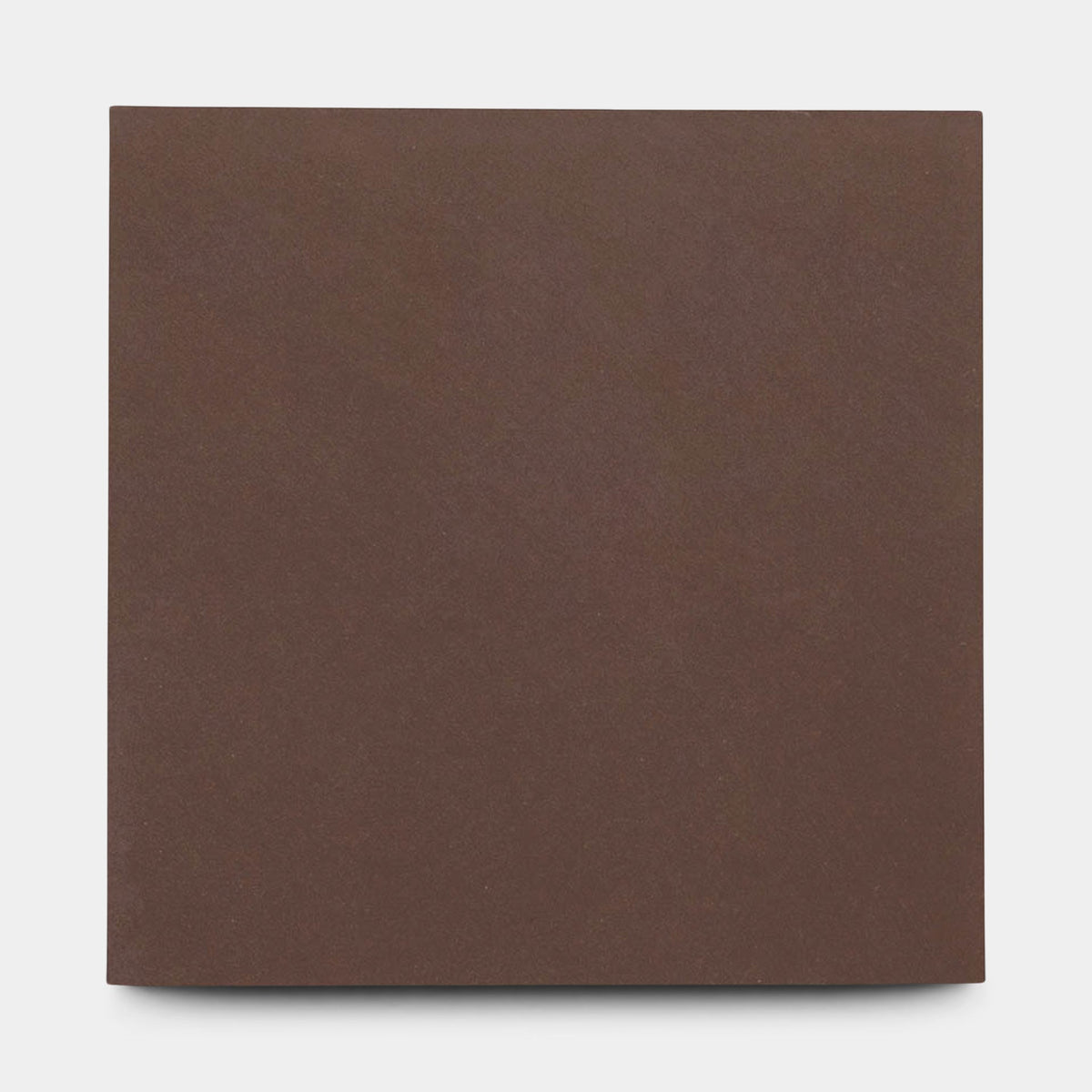 A Coffee 8x8 sample tile by vendor-unknown, square and flat with a smooth matte brown finish, is centered on a plain white background.