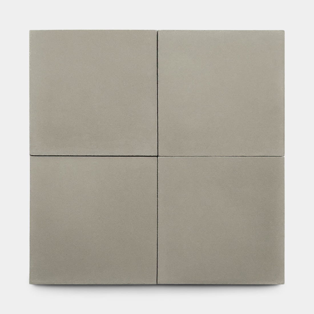 Four square Desert Grey 8x8 tiles by vendor-unknown are arranged in a 2x2 grid on a white background, each featuring a smooth, light gray cement-like finish.