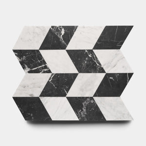 Diamante In Carrara Nero Marquina Marble