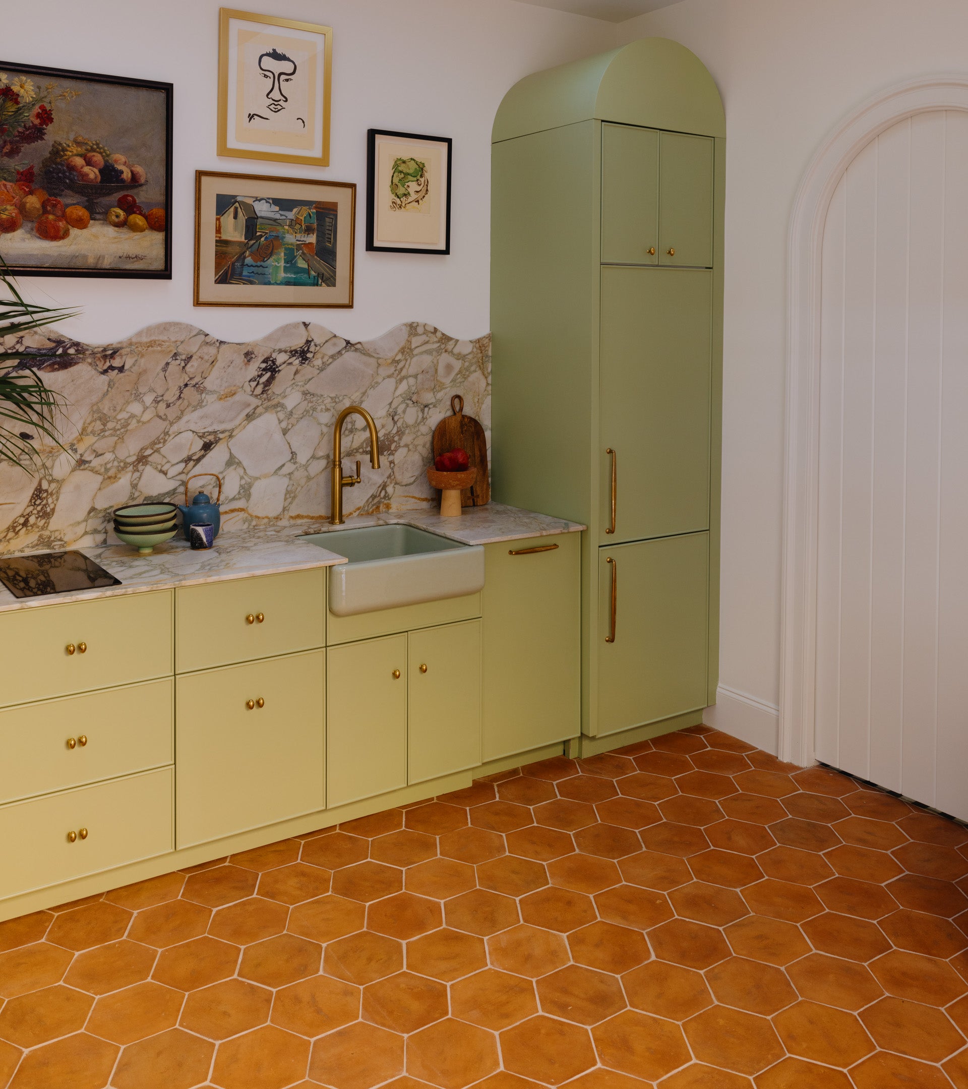 TELLUSGIZER Refine ホットカーペット Explore Fired Earth 8x9 Hexagon Cotto Tile | Zia Tile