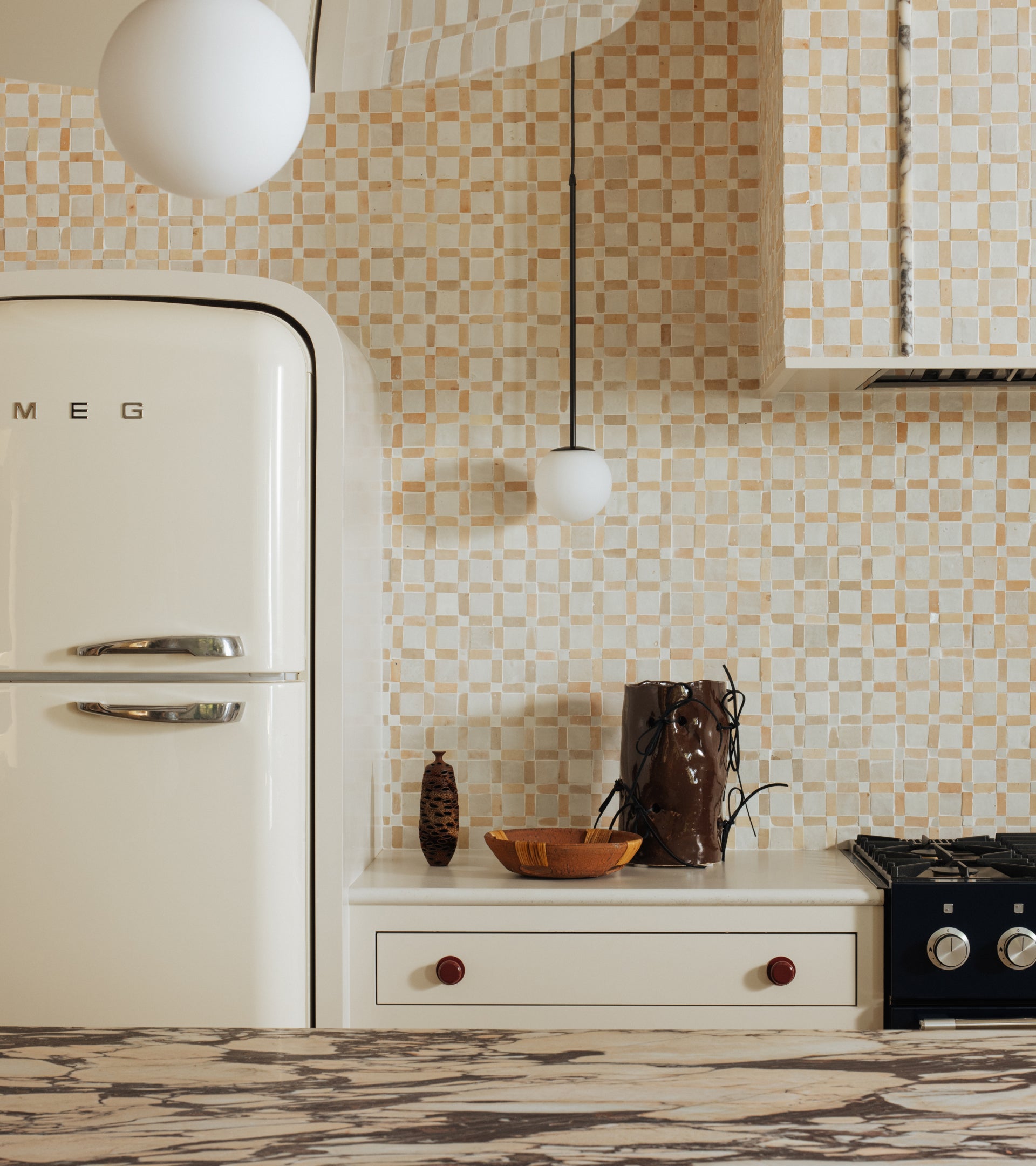 Gambit 2 Zellige Mosaic Pure White/Unglazed Natural – Zia Tile