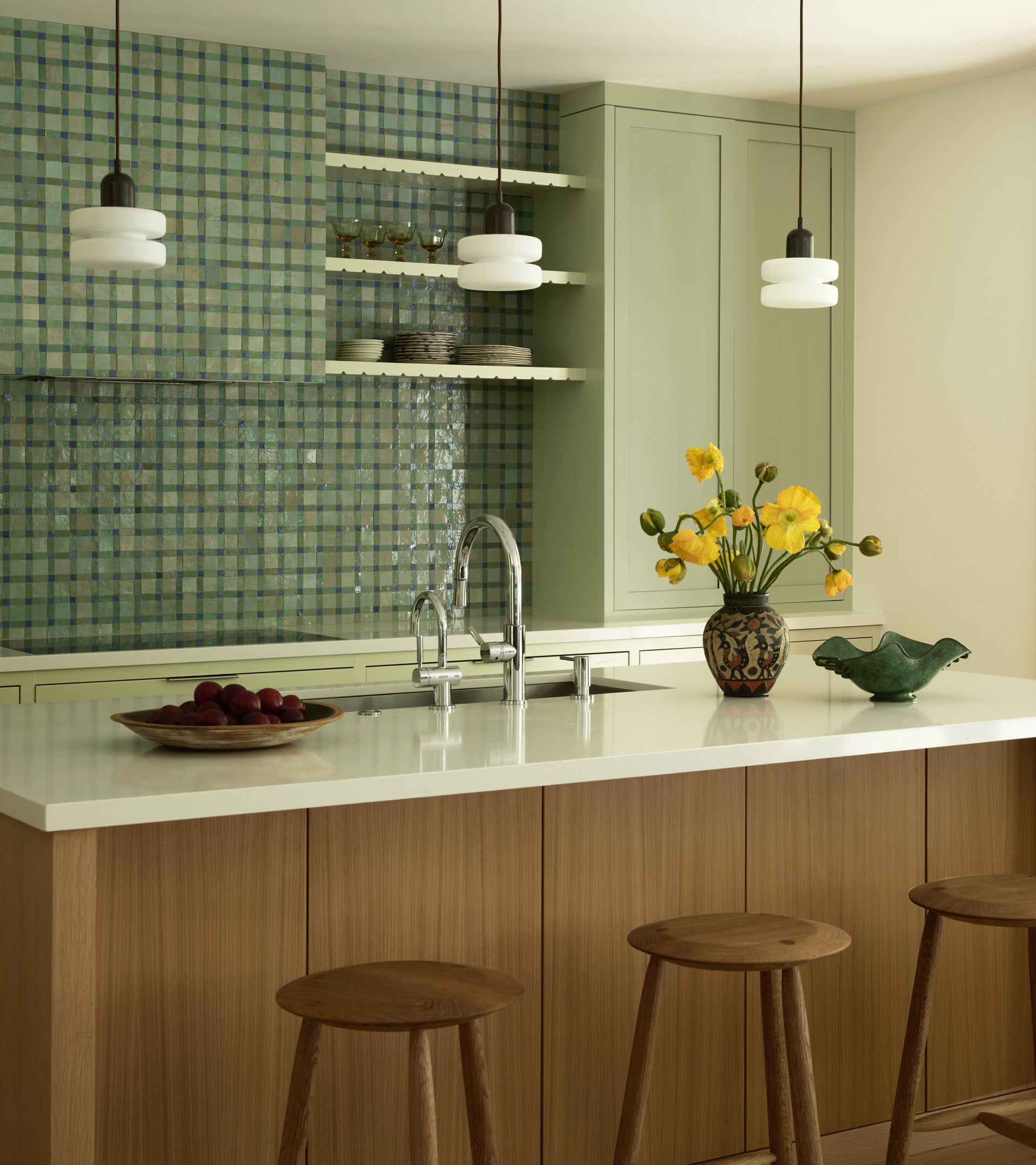 Gambit 7 Zellige Mosaic Absinthe/Tidepool/Portuguese Blue – Zia Tile