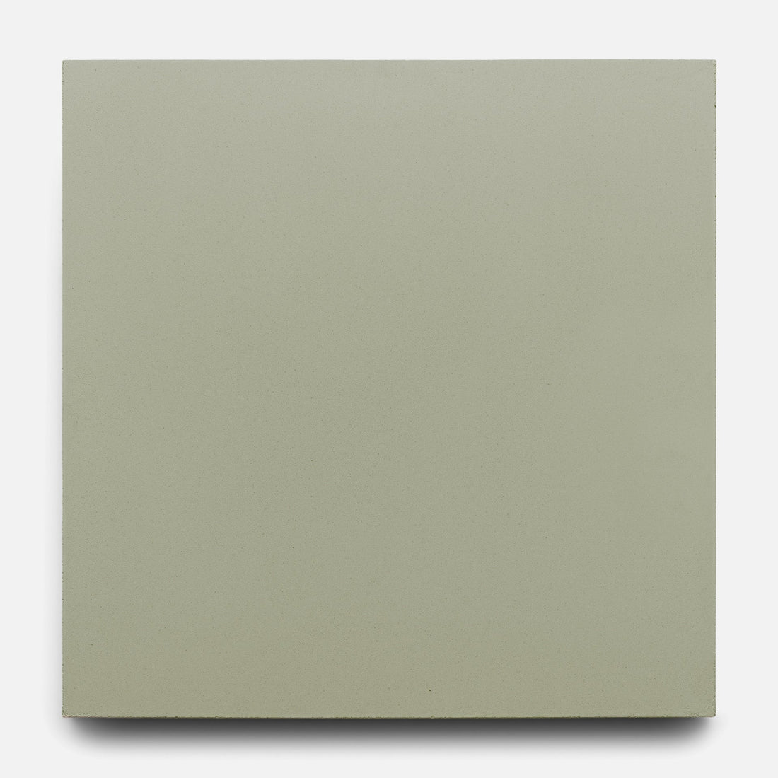 The Zia Tile Gypsum 8x8 is a square canvas in a solid, muted light olive green, evoking the look of a handmade tile, displayed against a white background.