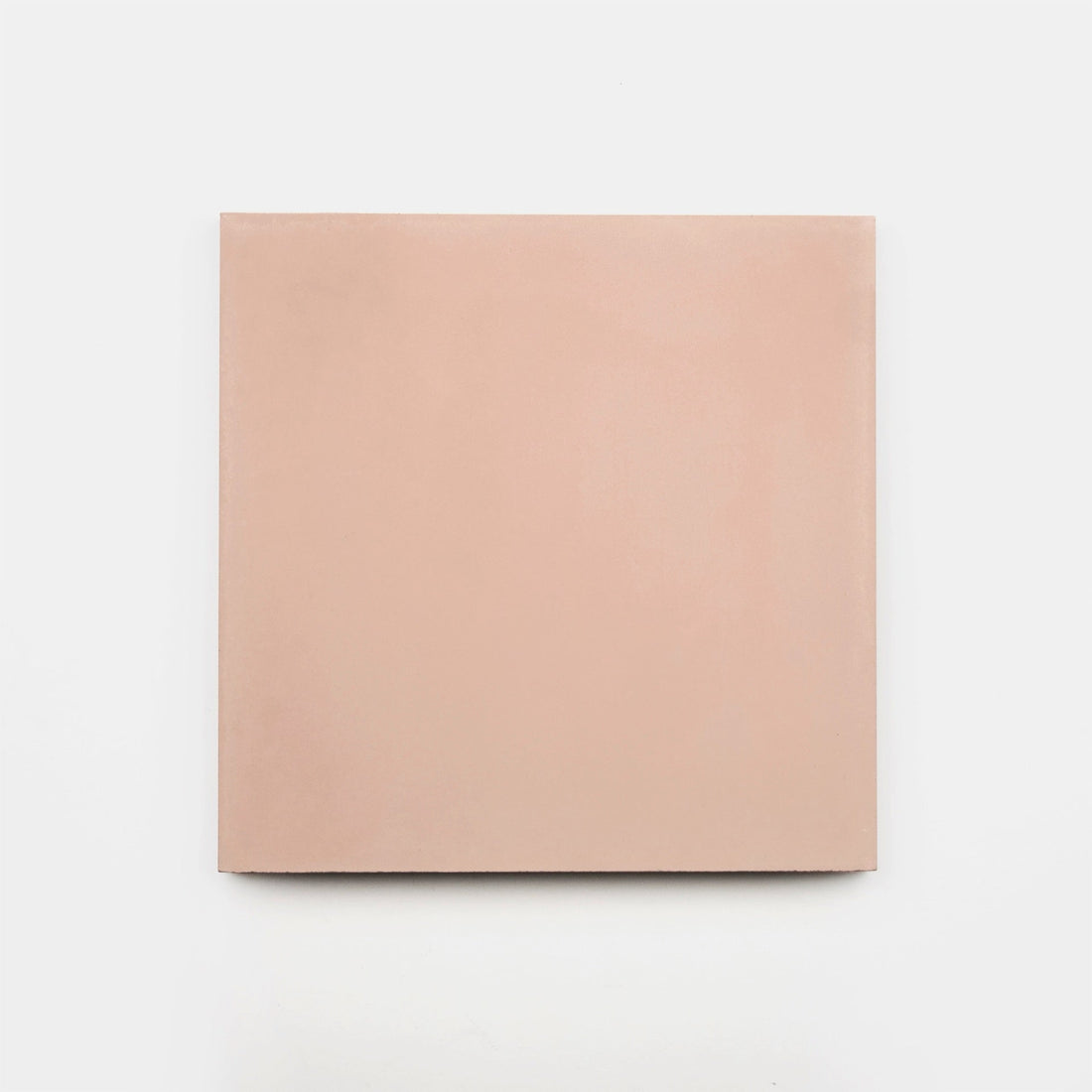 A Jaipur Pink 2x8 handmade tile by vendor-unknown, featuring a smooth matte surface and no visible patterns, is centered on a white background. The tile has a plain, light pink finish and rectangular shape.