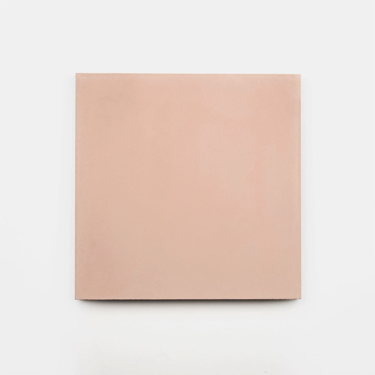 A Jaipur Pink 2x8 handmade tile by vendor-unknown, featuring a smooth matte surface and no visible patterns, is centered on a white background. The tile has a plain, light pink finish and rectangular shape.