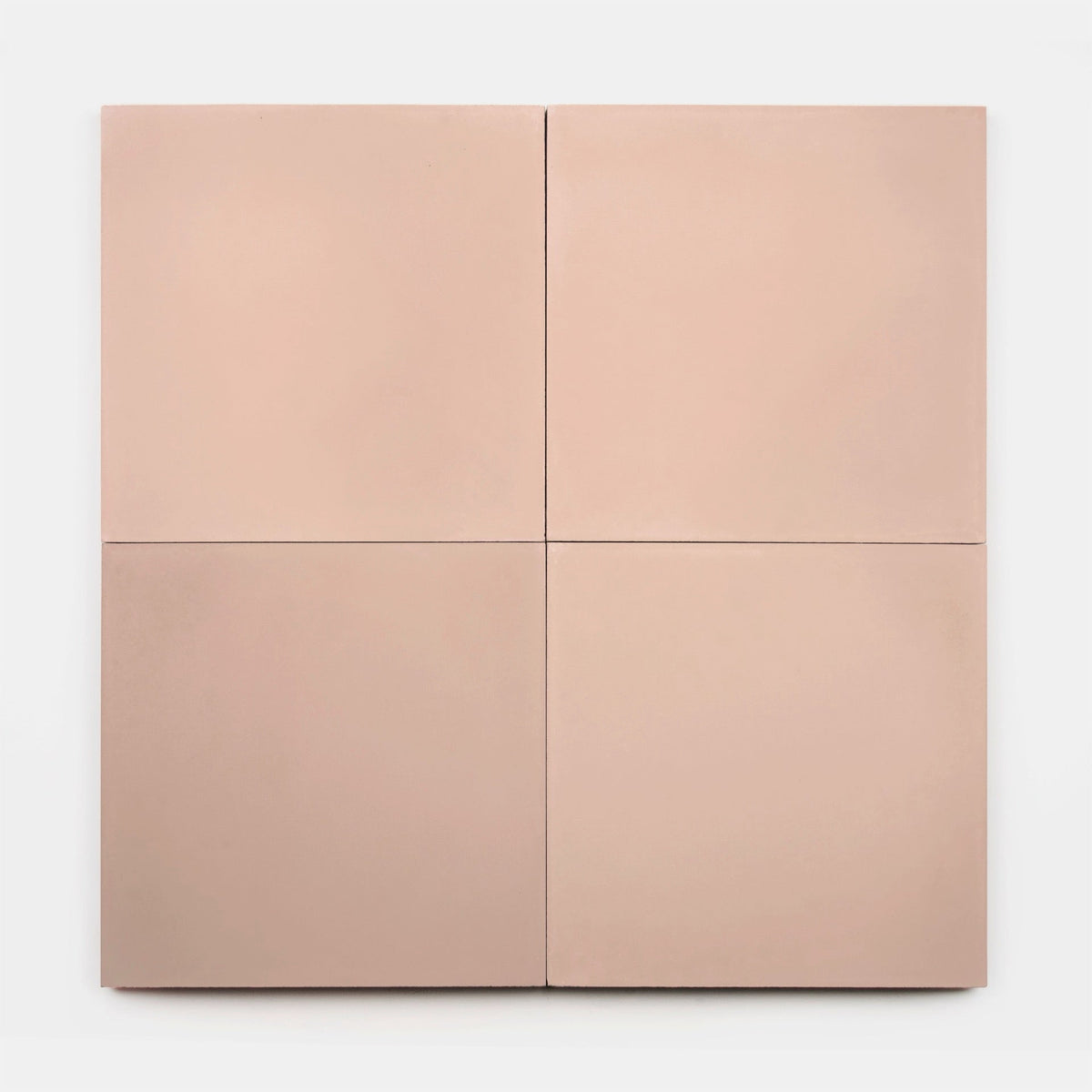 Four Jaipur Pink 2x8 cement tiles by vendor-unknown are arranged in a 2x2 grid on a white background, featuring subtle shading and a clean, minimalist look.