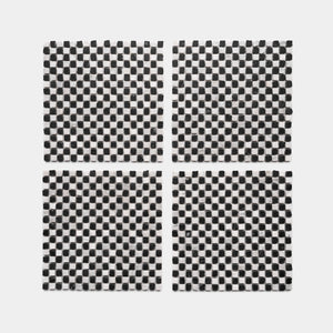 Mini Check in Carrara + Nero Marquina