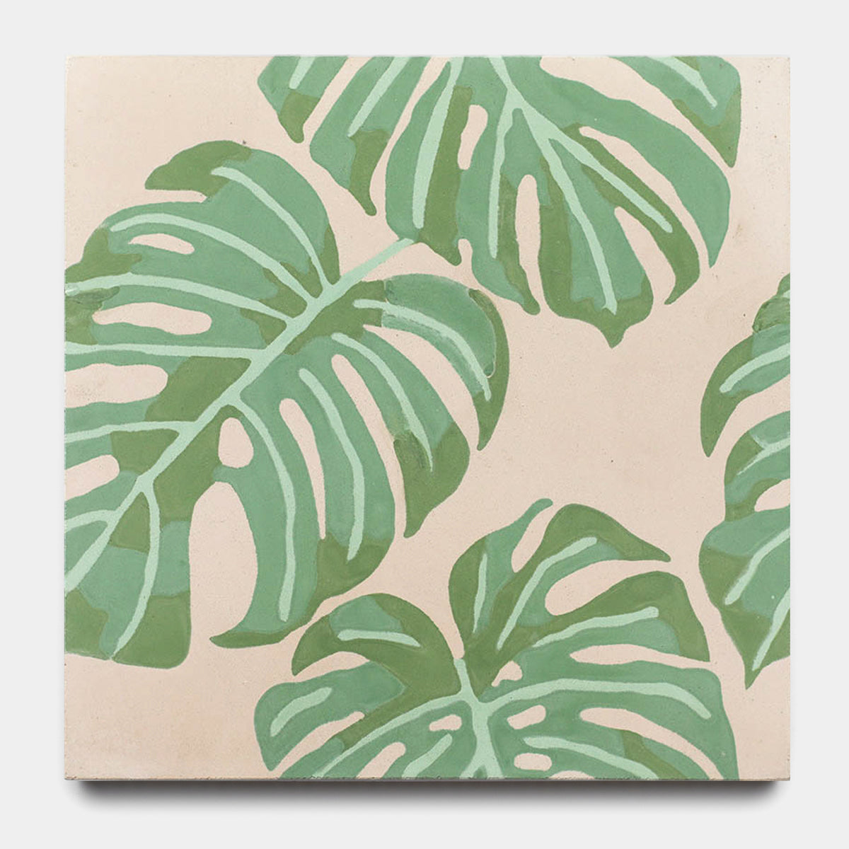 monstera deliciosa hex color Monstera 8x8 Square Cement Tile – Zia Tile