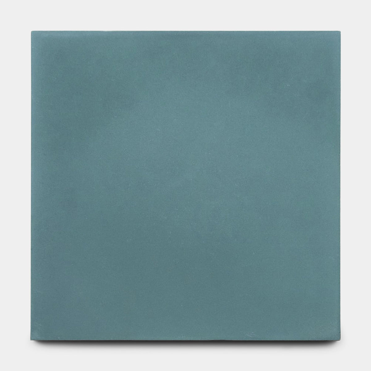 The Ocean 8x8 sample by vendor-unknown is a handmade, square teal tile with a smooth matte finish, displayed on a white background.