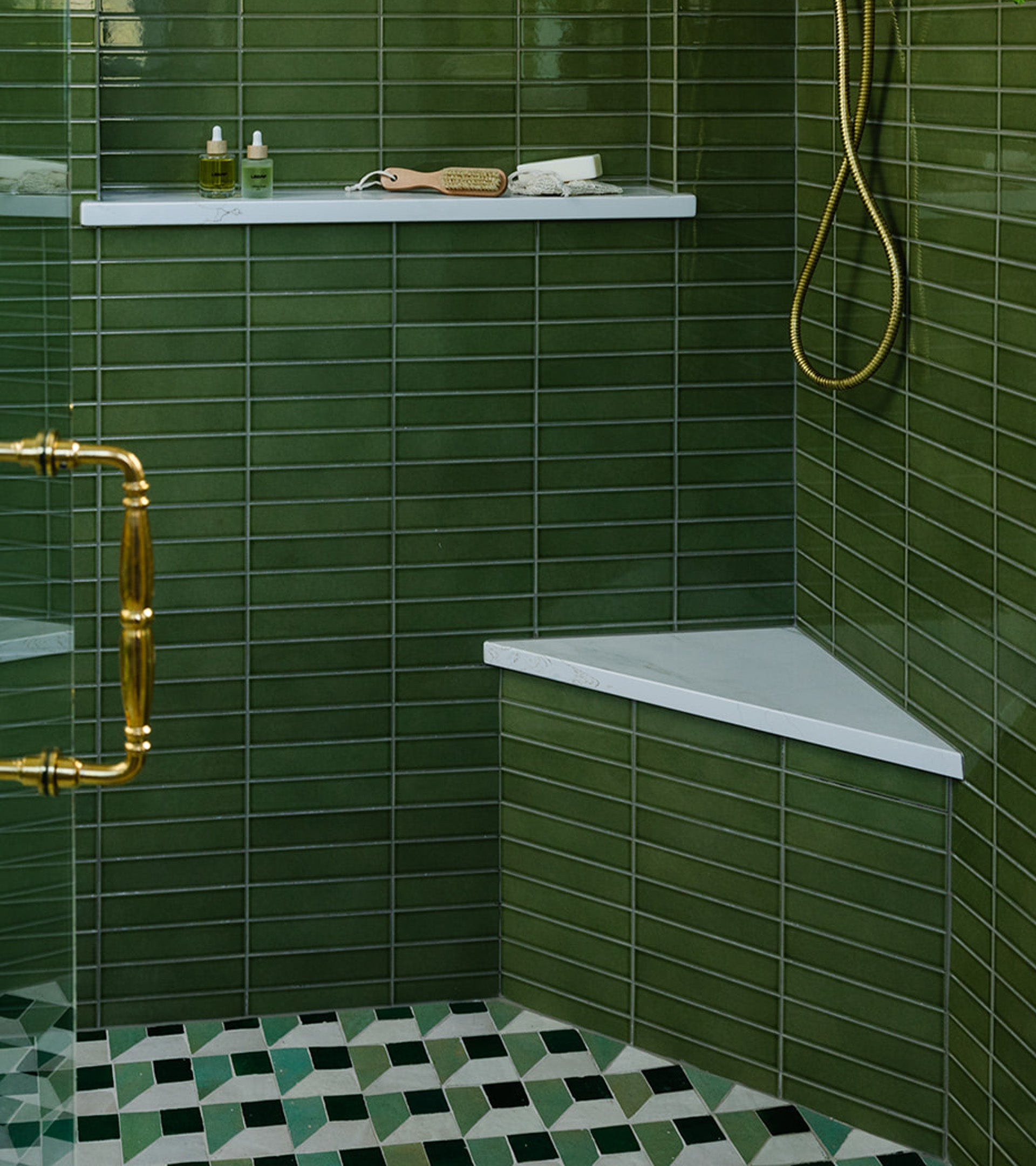 Perpetual Check 2 Zellige Mosaic Tidepool/Jade/Casablanca – Zia Tile
