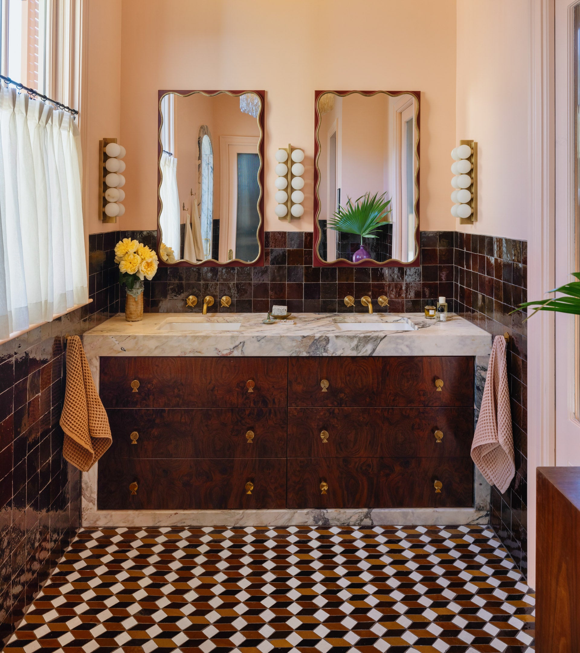 Prismatic 6 Zellige Mosaic Casablanca/Amber/Burnt Sugar – Zia Tile