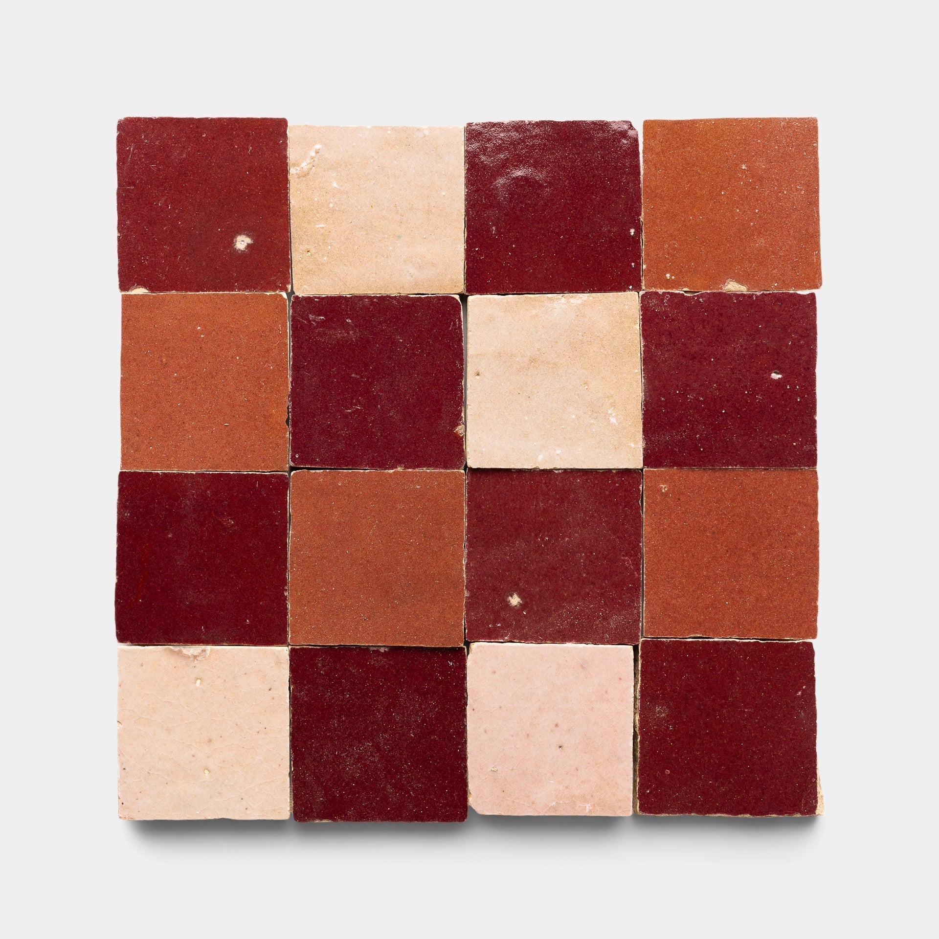 Rouge Terra Rosa Desert Bloom Checkerboard Zellige