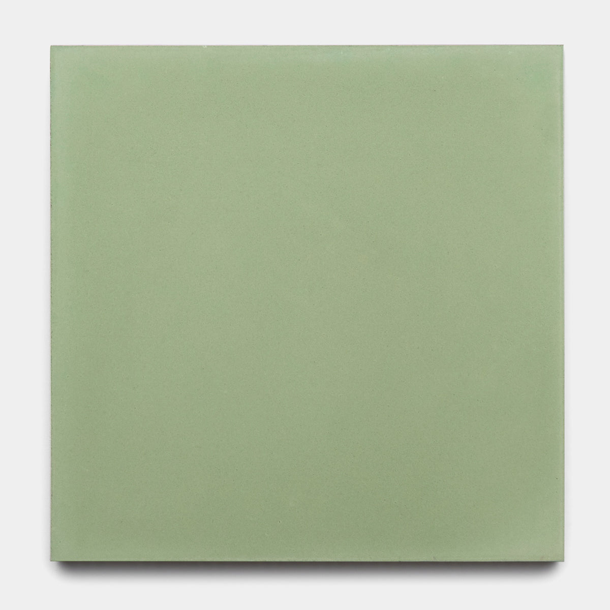 The Saguaro 8x8 tile by vendor-unknown is a smooth, square tile in muted sage green, displayed against a white background.