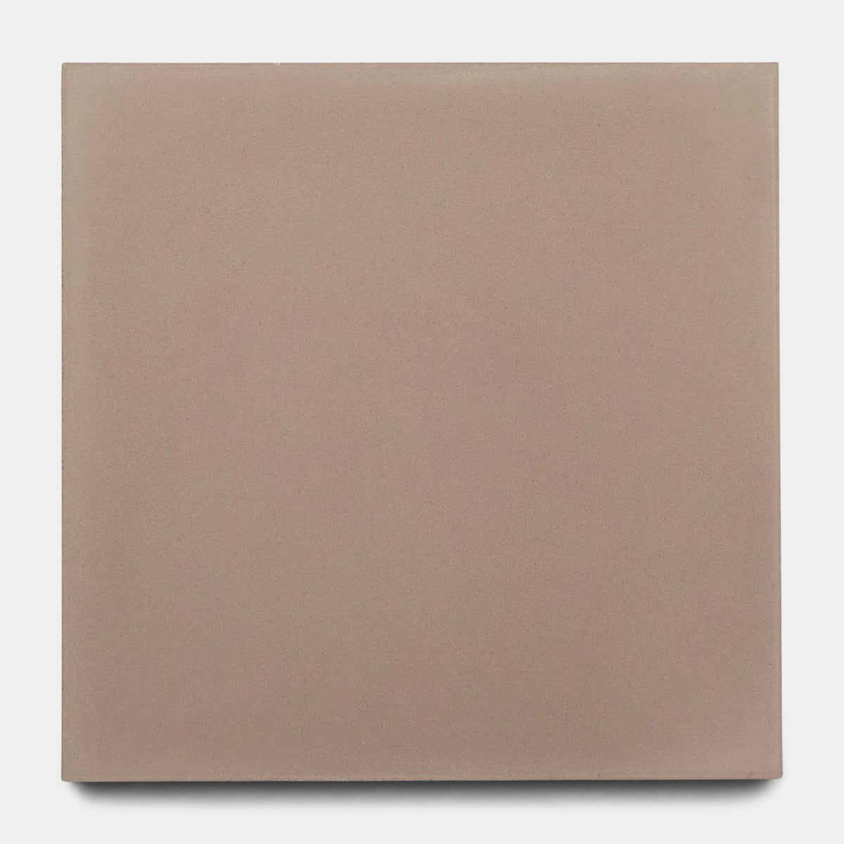 The Taupe 8x8 handmade tile sample by vendor-unknown features a square, smooth matte finish in solid light brown or taupe, photographed on a plain white background.