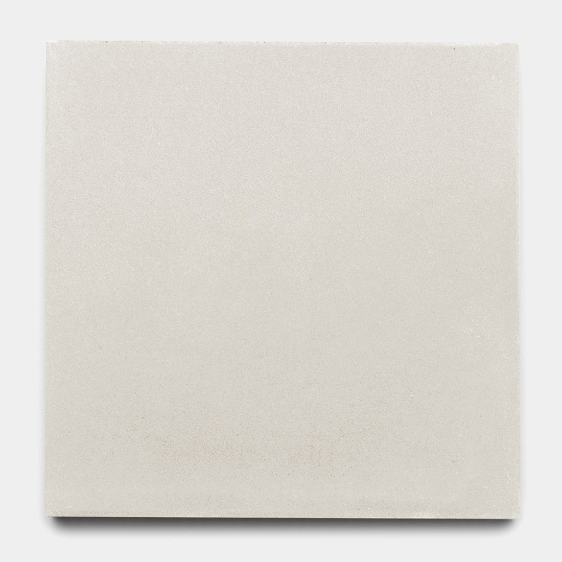 The Zinc 8x8 by vendor-unknown is a plain, square, light beige ceramic tile with a smooth surface and slightly rounded edges, ideal for kitchen backsplashes and shown against a white background.